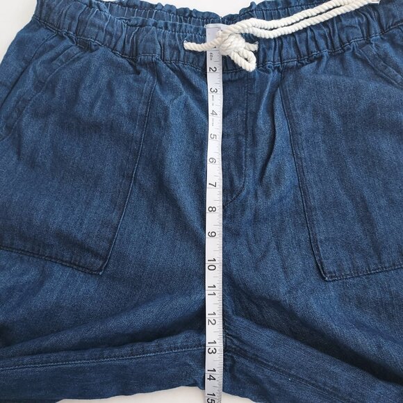 Loft Wide Leg Pull On Drawstring Denim Pants Size Large - Picture 8 of 13